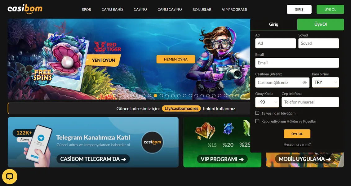Yeni hesap oluşturma ve Casibom giriş güncel kayıt süreci
